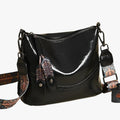 Bolso bandolera de lujo para mujer, firmado, en piel negra elegante