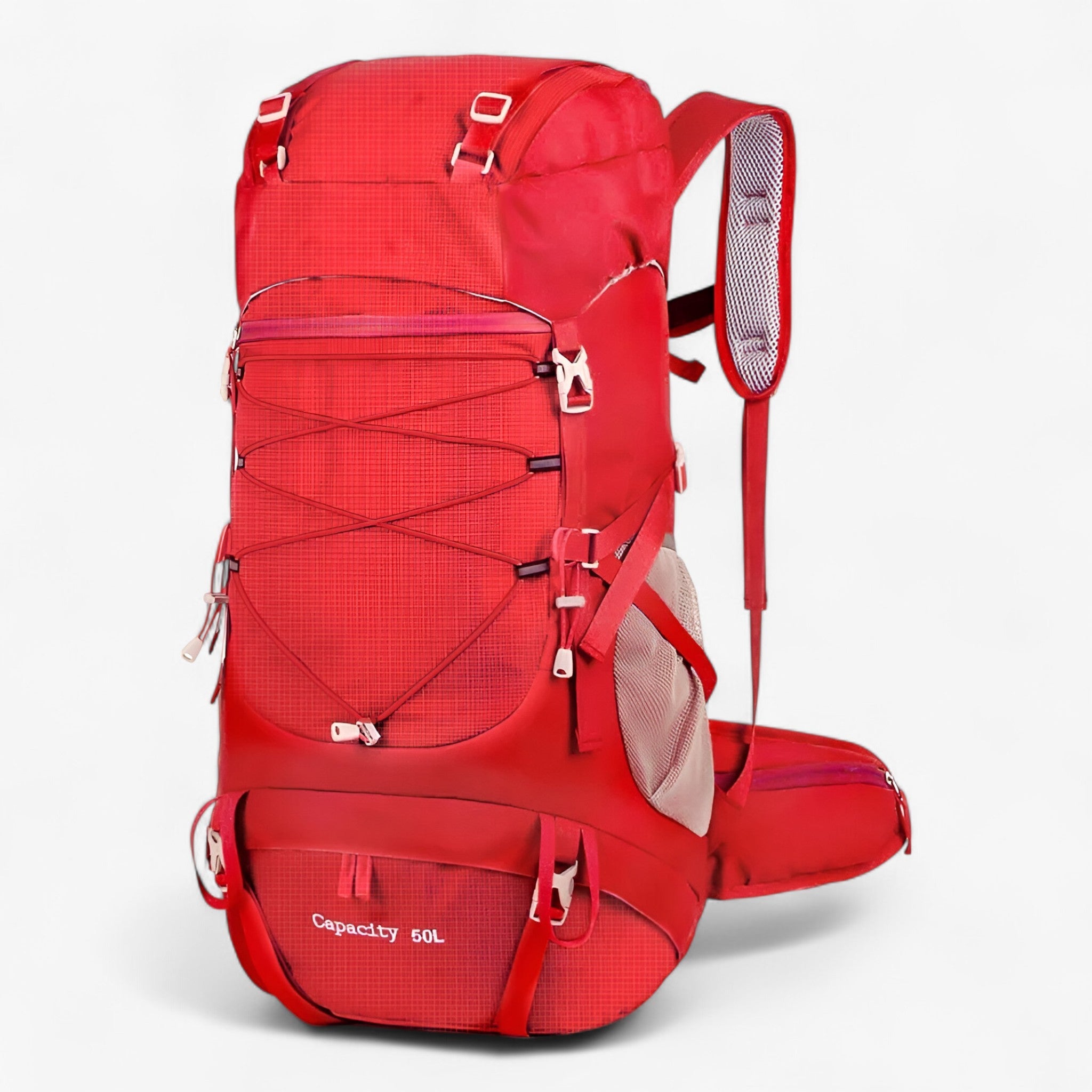 Zaino da trekking 50L in nylon impermeabile per viaggi avventurosi - Rosso - 50L backpacks avventurosi Backpacks bags hiking backpacks impermeabile nylon trekking viaggi zaino zaino trekking - Concept Palermo