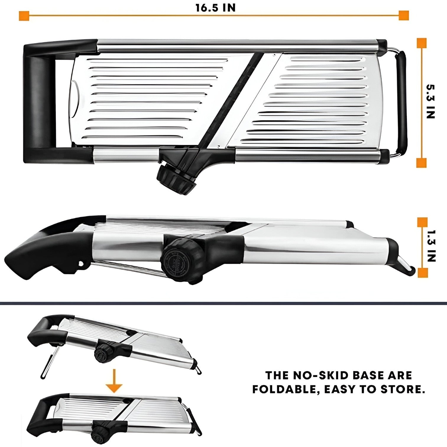 Mandolina Regolabile in Acciaio Inossidabile – Affettare Verdure Velocemente e in Sicurezza - - acciaio affettare inossidabile Kitchen kitchen & dining kitchen accessory kitchen tools mandolina mandolina regolabile regolabile sicurezza - Concept Palermo