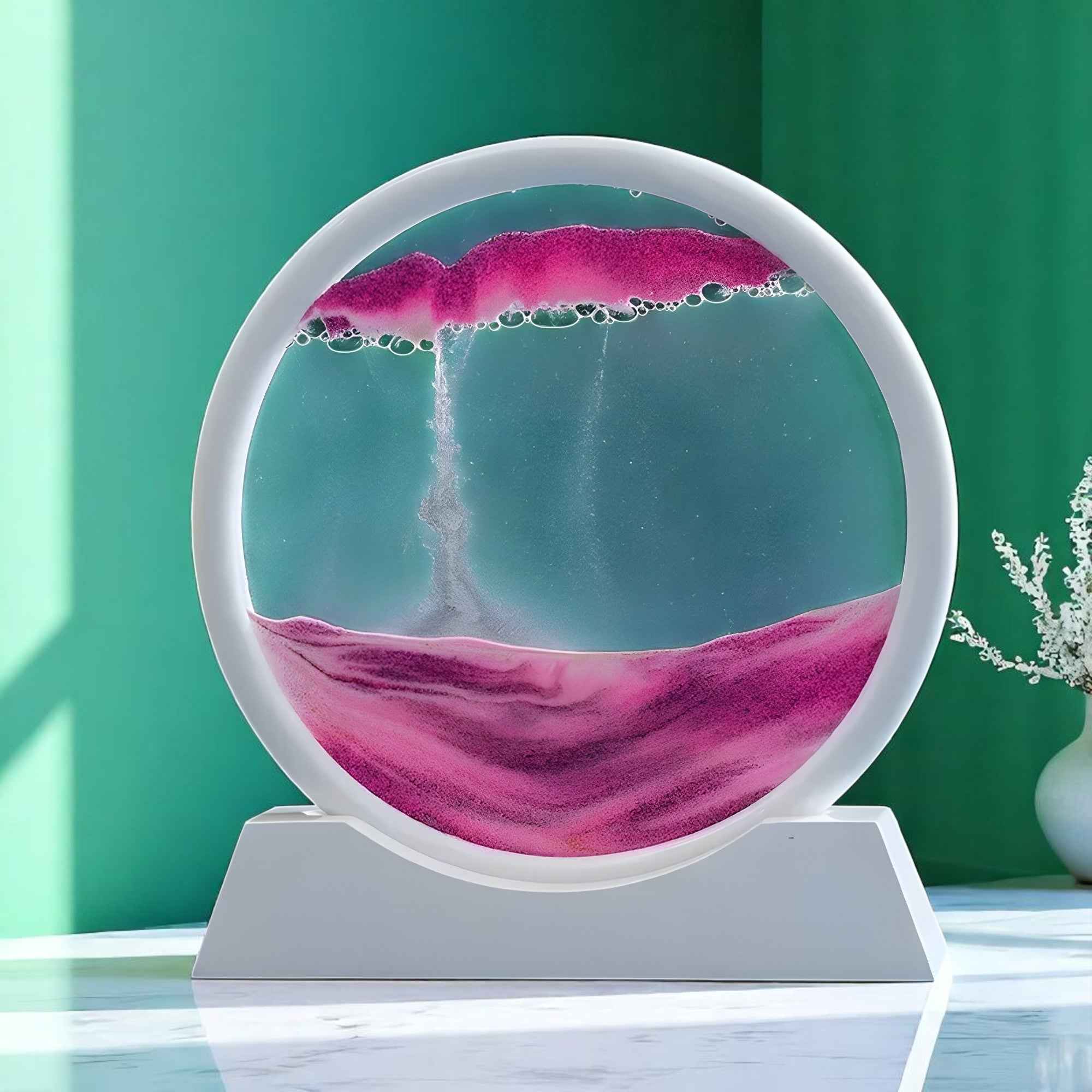 Quadro di Sabbia Mobile 3D Decorativo in Vetro – Paesaggio Rilassante per Ufficio/Casa - Rosa - art de sable art en verre art visuel atmosphère apaisante cadeau décoratif cross-from-marche-lino-15392234176861 design élégant décor décor verre décoration de bureau décoration intérieure homme mouvement New-google objet de décoration paysage en verre sable sable en mouvement verre - Concept Palermo