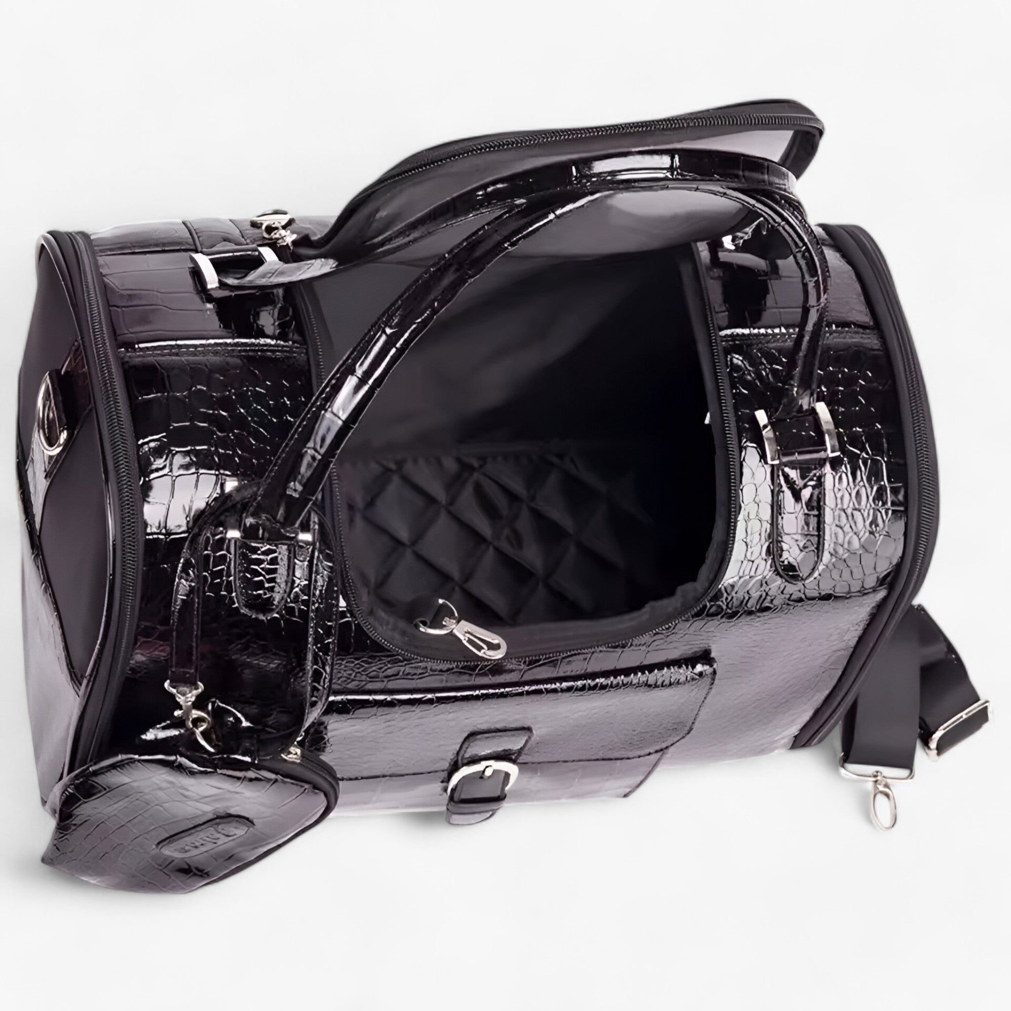 Borsa Trasportino Cane in Pelle PU e Lino, Elegante e Resistente, per Piccoli Cani - - borsa borsa cani cani lino pelle pets & supplies - Concept Palermo