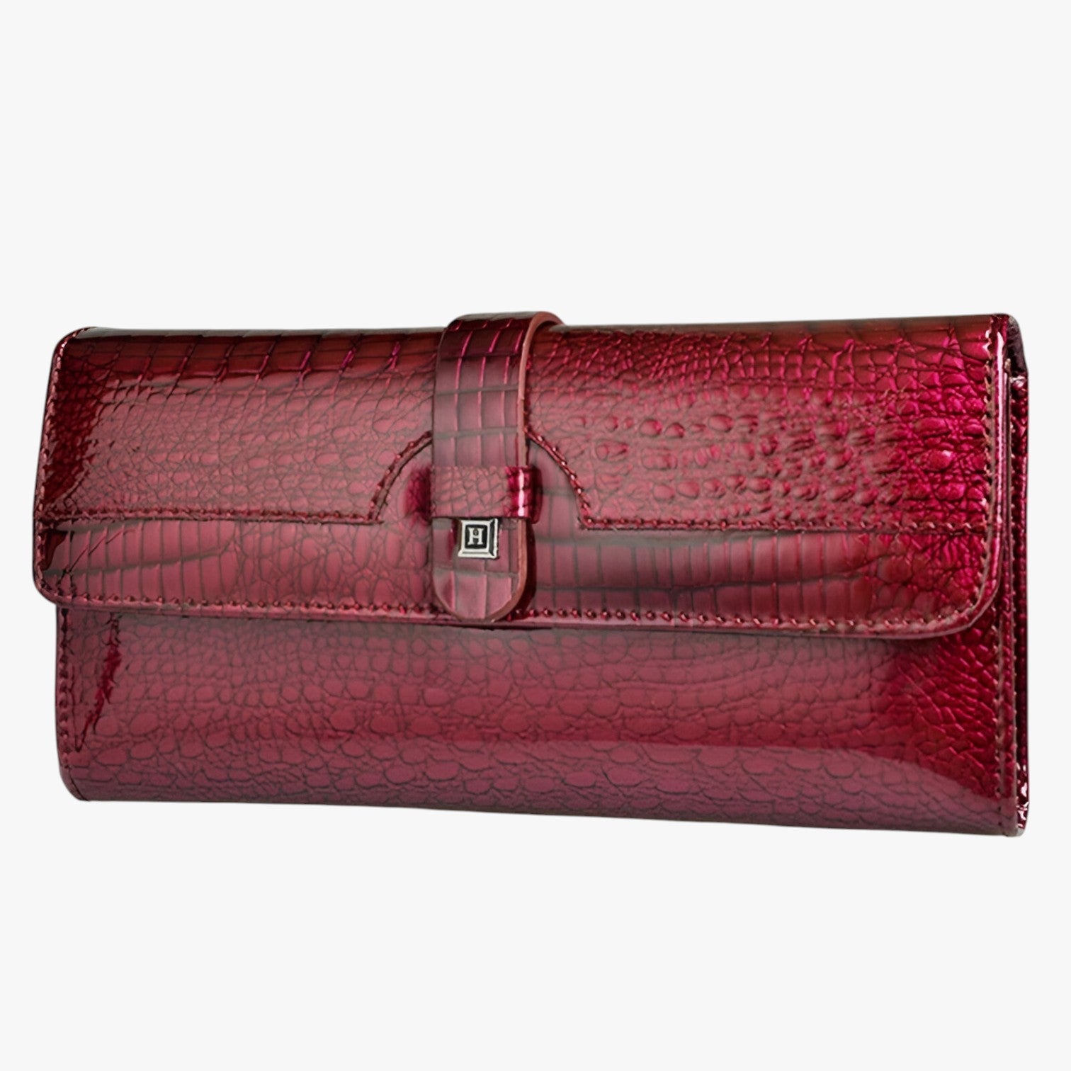 Borsa di design di lusso – Clutch e portafoglio in pelle lucida Donna - bordò - borsa borsa design clutch design donna lucida pelle portafoglio wallet womens wallet - Concept Palermo
