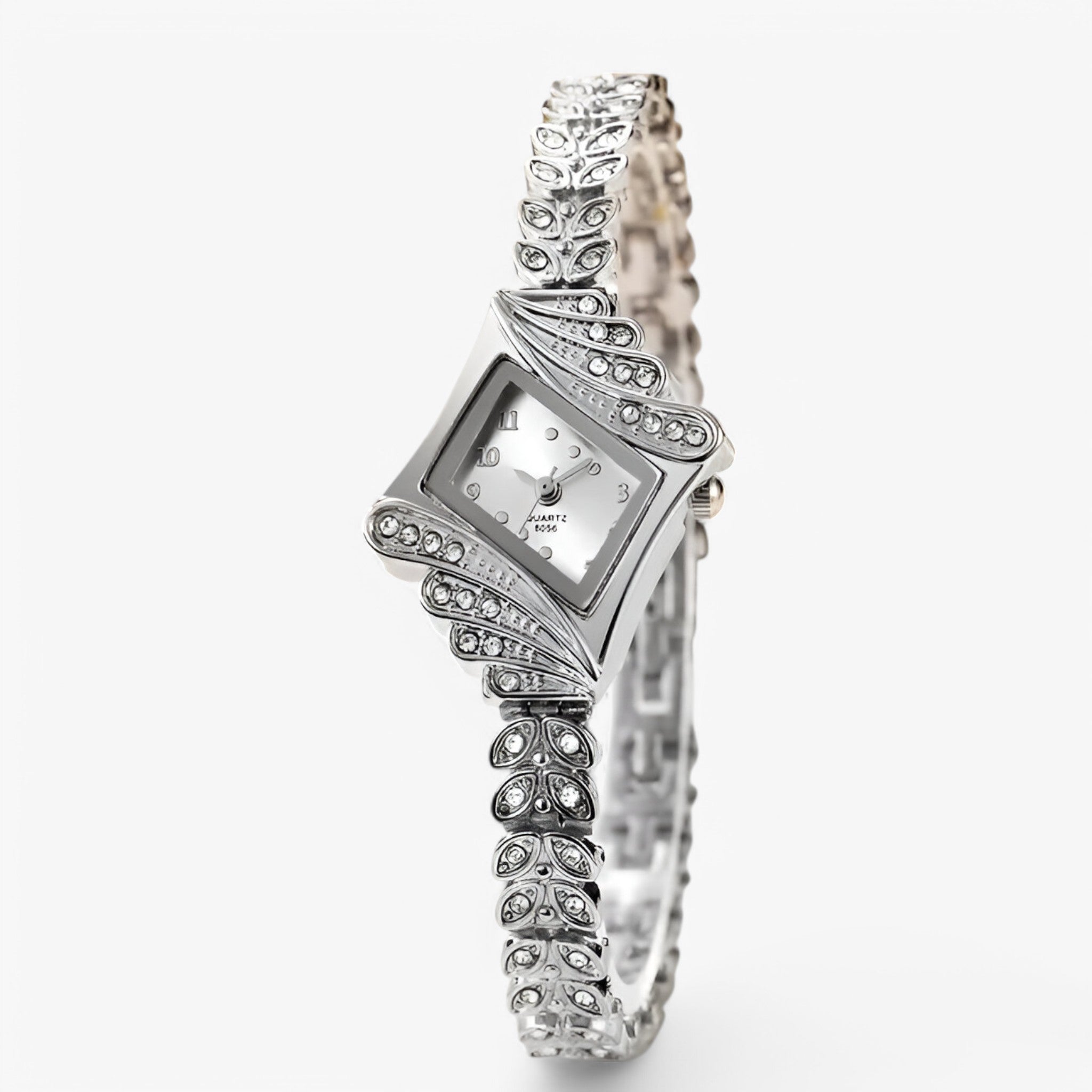 Orologio da donna al quarzo con cristalli e braccialetto a rombo - argento - braccialetto cristalli donna female watch orologio orologio donna quarzo rombo watch for women watches - Concept Palermo