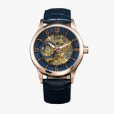 Waterdicht herenhorloge met bruine leren band, elegant en duurzaam