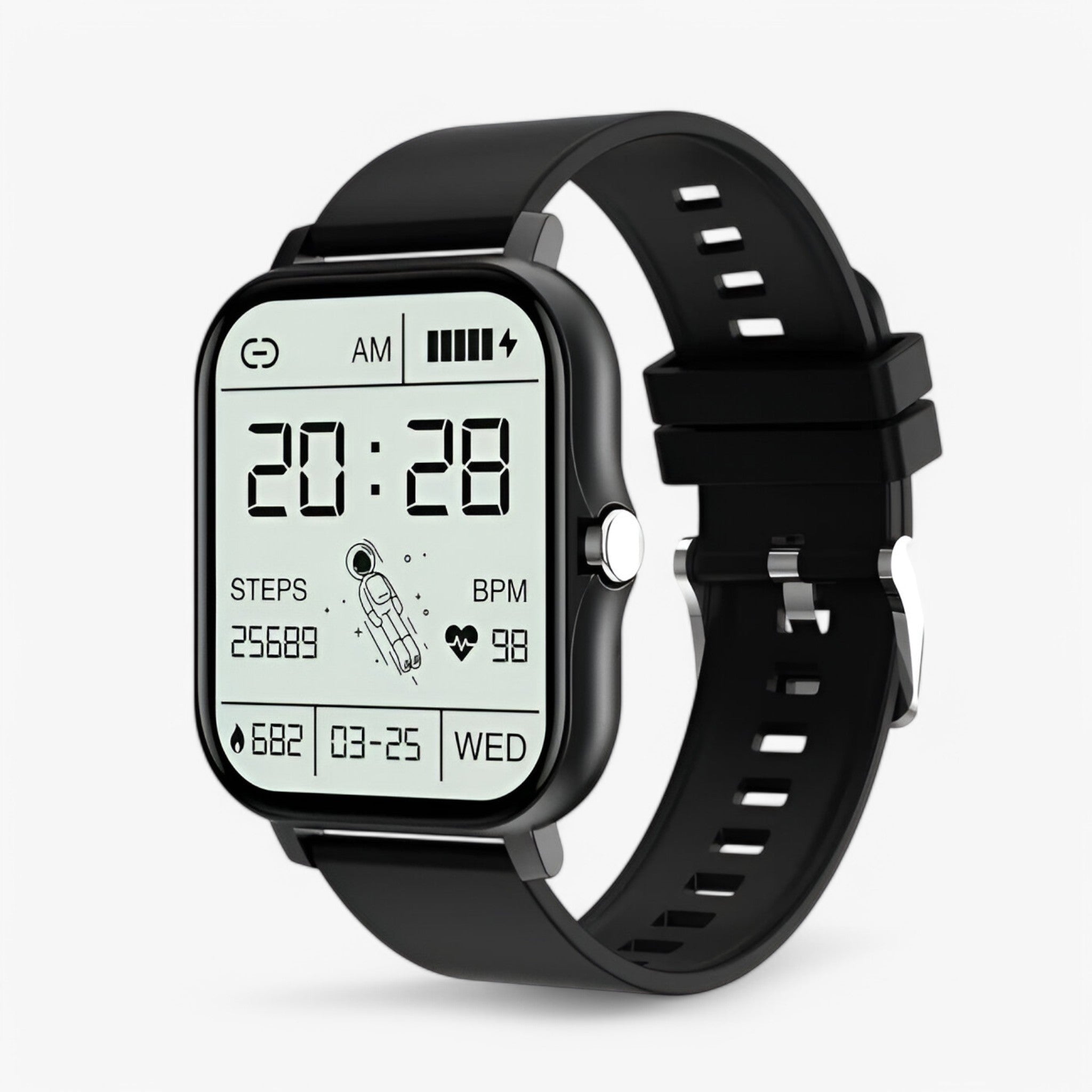 Smartwatch Uomo Nero con Cardiofrequenzimetro, Notifiche, Monitor Sonno e Contapassi - Nero - accessoires horloges intelligente smartwatch smartwatch intelligente uomo watches - Concept Palermo