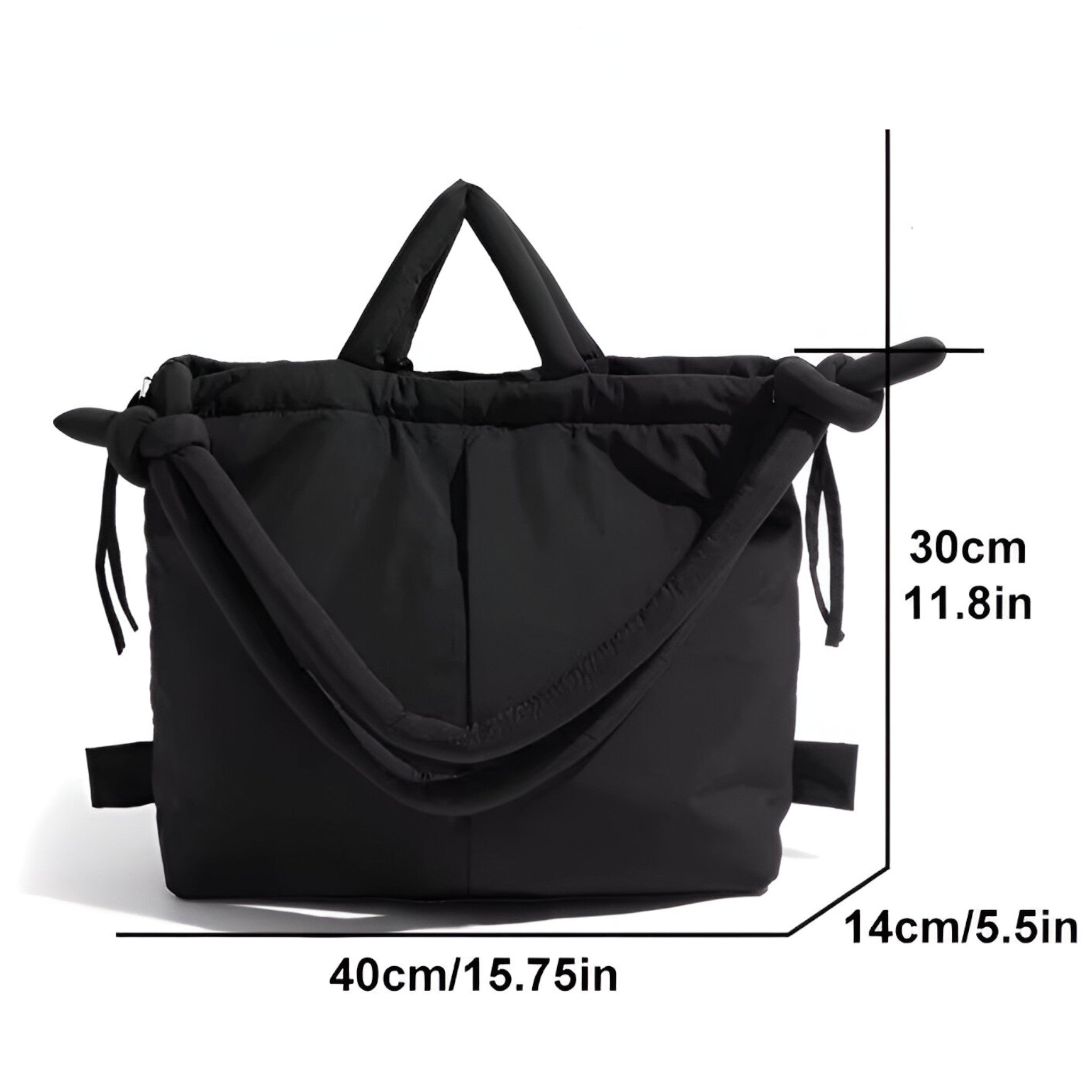 Borsa a Spalla Puffer Nera Grande Donna, Morbida Elegante Invernale con Tracolla - - bags borsa borsa spalla donna new_for_google_may puffer spalla unica - Concept Palermo