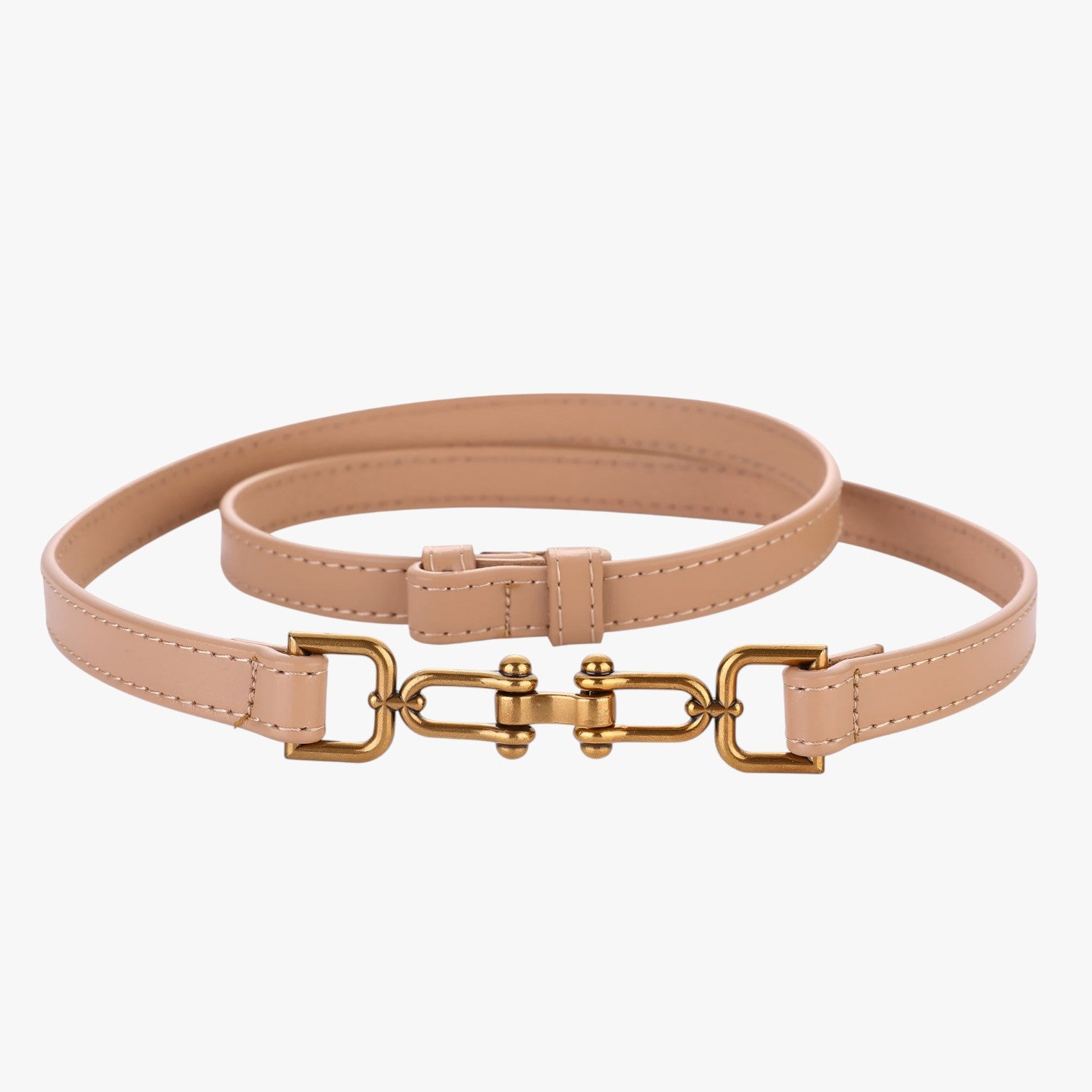 Cintura Sottile in Vera Pelle Nera da Donna Stile Coreano Elegante - Apricot 97cm CINA - Belts cintura cintura sottile coreano pelle sottile stile waist belt for women Womens belt - Concept Palermo