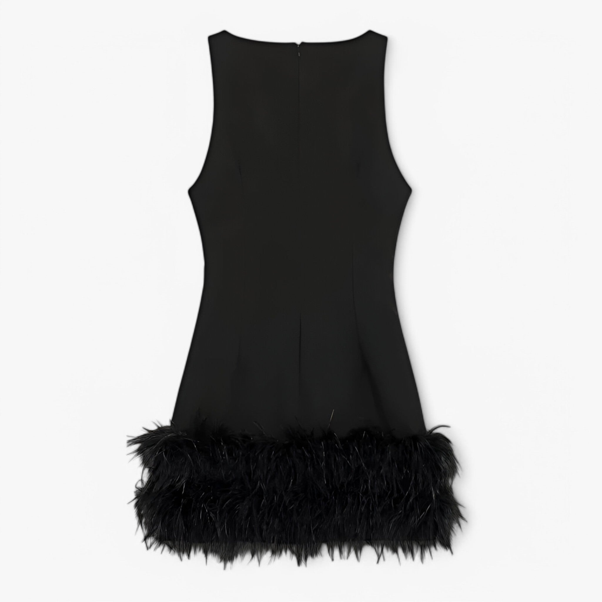 Mini Abito Nero Donna con Piume Elegante e Audace per Serate Speciali - - abito abito piume audace donna dresses piume - Concept Palermo