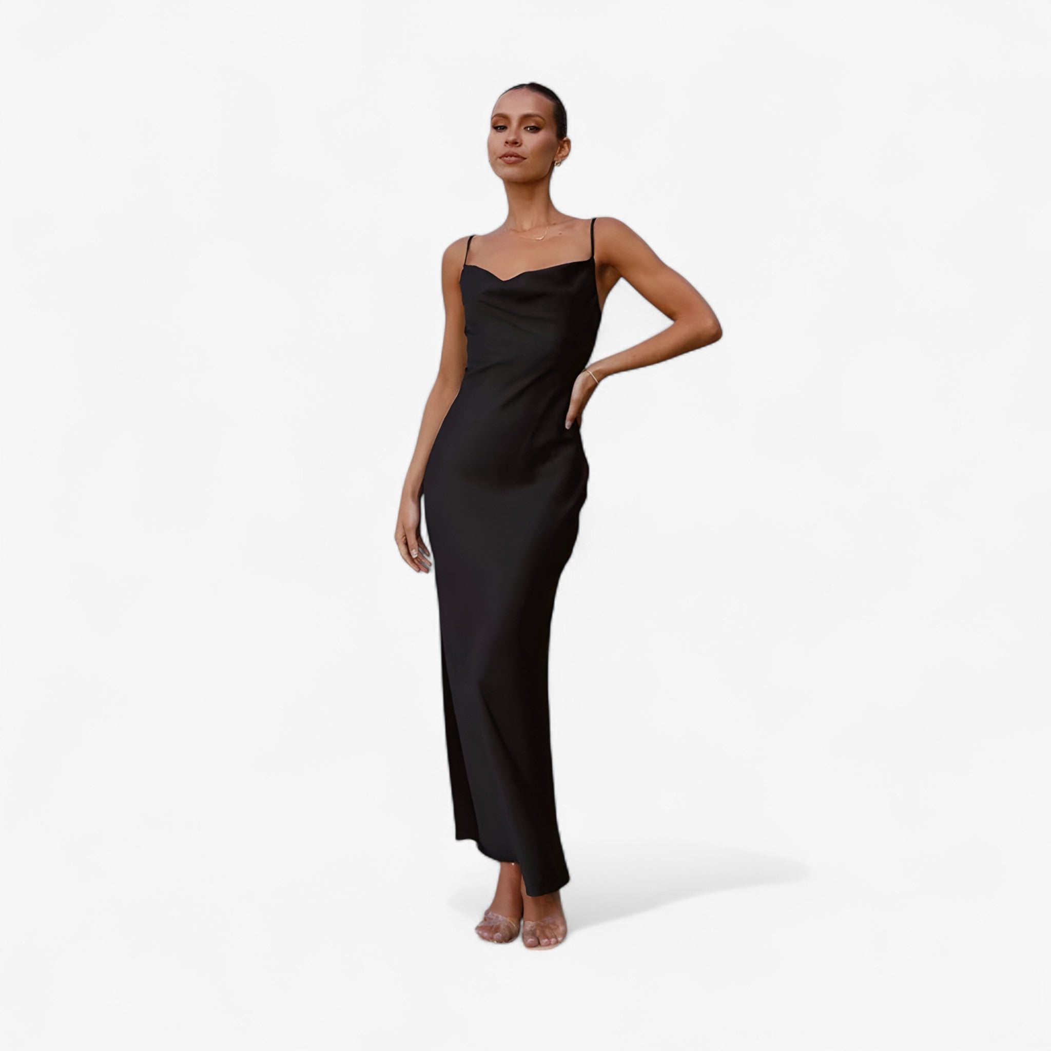 Abito Lungo da Uomo in Seta e Pelle, Elegante e Morbido - Nero - abito abito seta dianne | abito lungo in seta - €25 pelle seta uomo - Concept Palermo