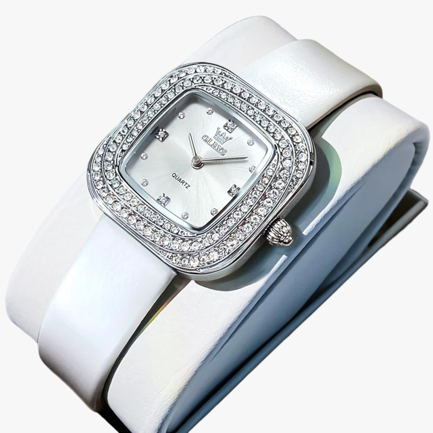 Orologio quadrato in pelle - bianco - female watch ladies watch orologio orologio quadrato pelle quadrato watch watch for women watches - Concept Palermo