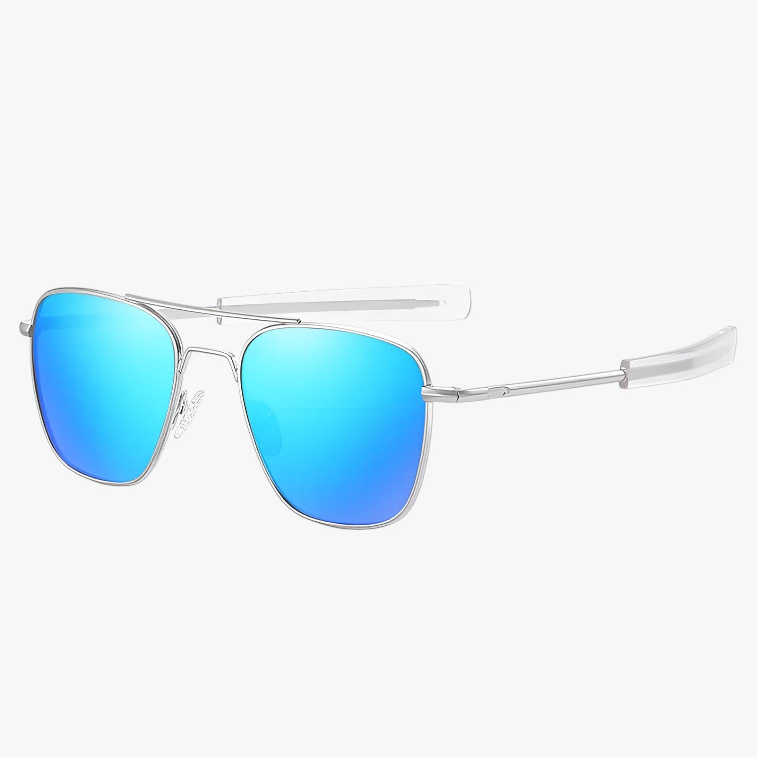 Occhiali da Sole Uomo Vintage in Metallo Leggero, Design Classico - Blu Argento Polarizzato - Fashion Sunglasses leggero mens sunglasses metallo occhiali occhiali sole sole sunglasses uomo vintage - Concept Palermo