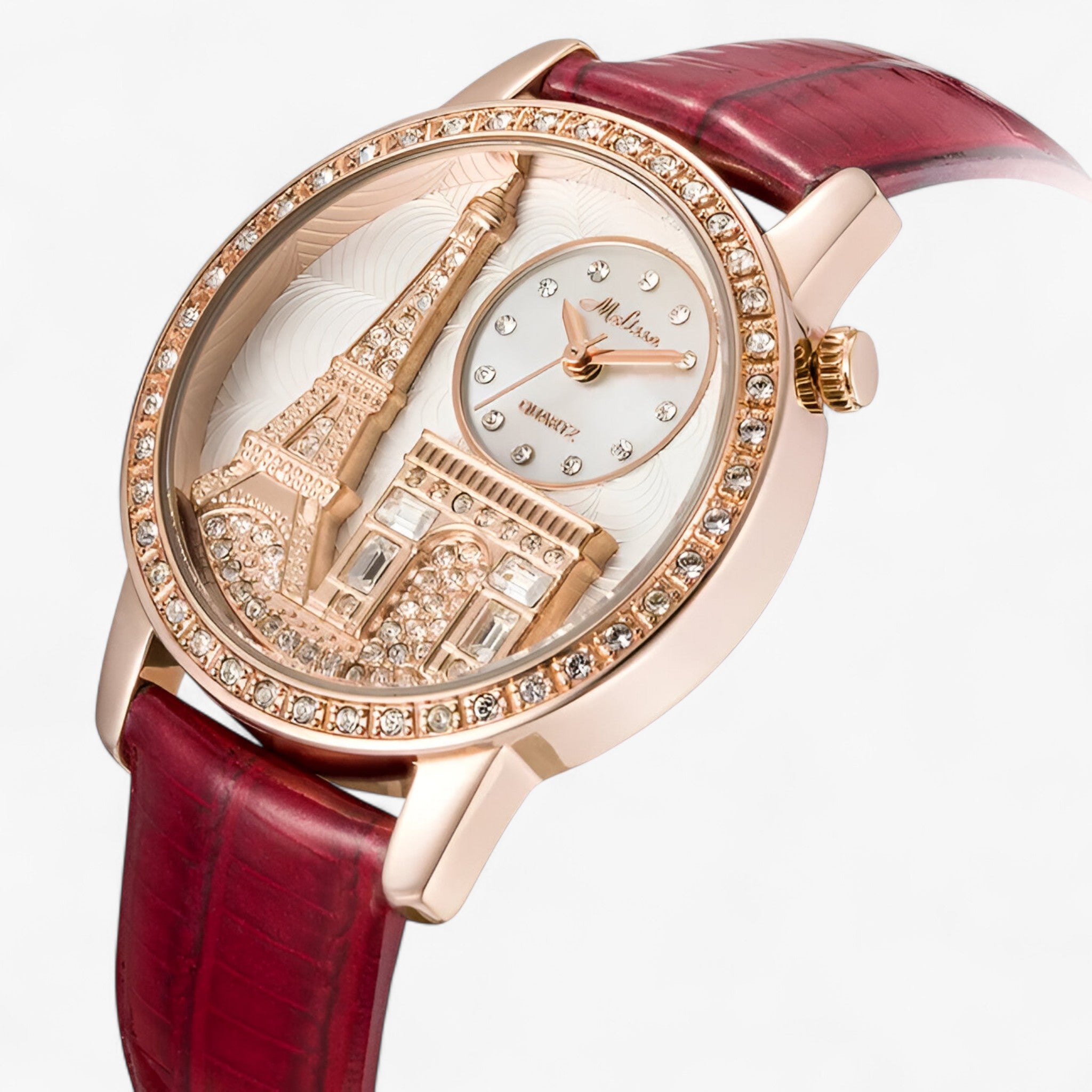 Orologio da donna al quarzo impermeabile con cinturino in pelle e Torre Eiffel - - cinturino donna eiffel female watch impermeabile orologio orologio donna pelle quarzo watch for women - Concept Palermo