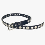 Unisex punkriem met studs van zwart echt leer - Rock Goth stijl