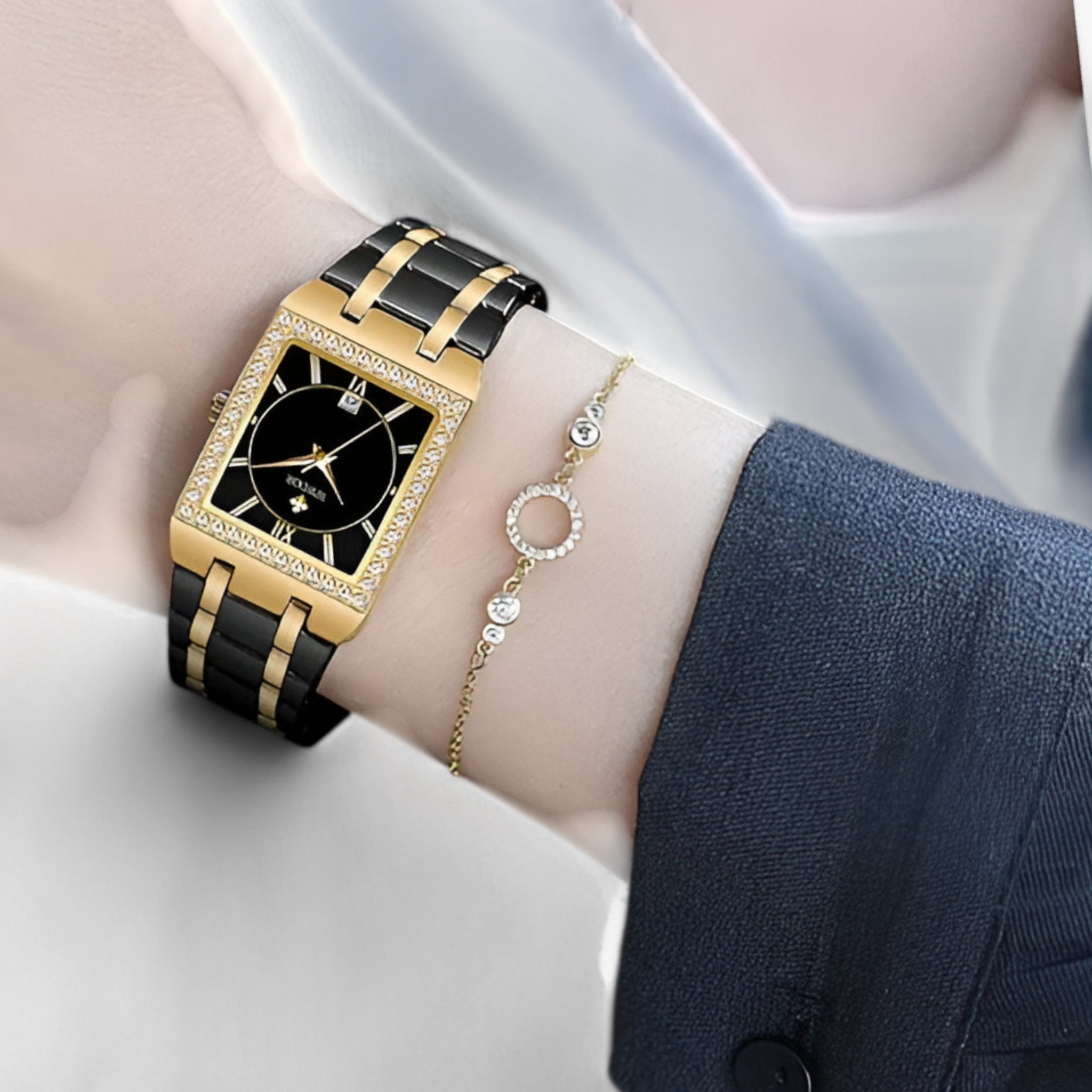 Orologio da Donna con Diamanti Quadrati - - diamanti donna orologio orologio donna quadrati watch for women watches women watch - Concept Palermo