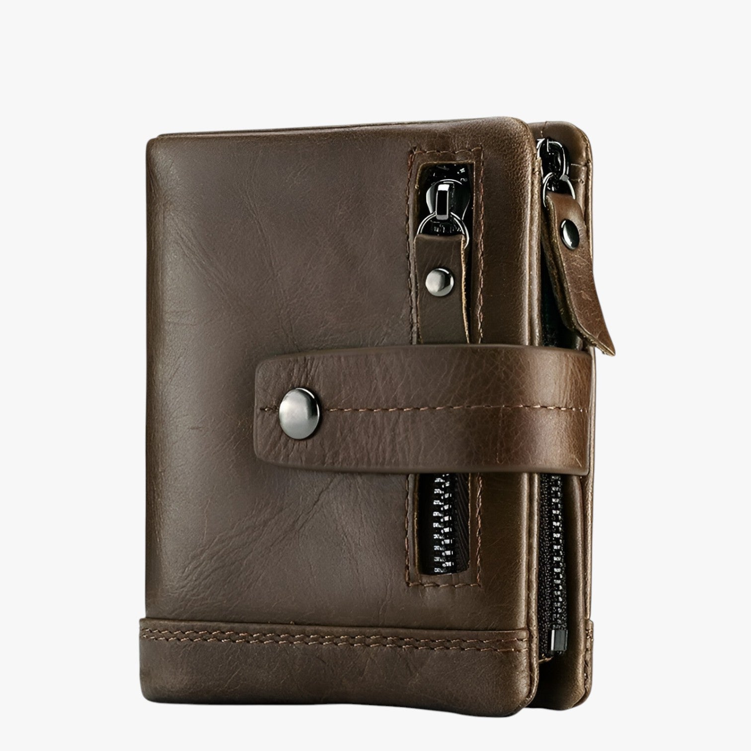 Portafoglio Donna in Vera Pelle Lusso, Compatto e Pratico - Elegante e Funzionale - Caffè - compatto donna pelle portafoletta portafoletta donna pratico wallet wallets womens wallet - Concept Palermo