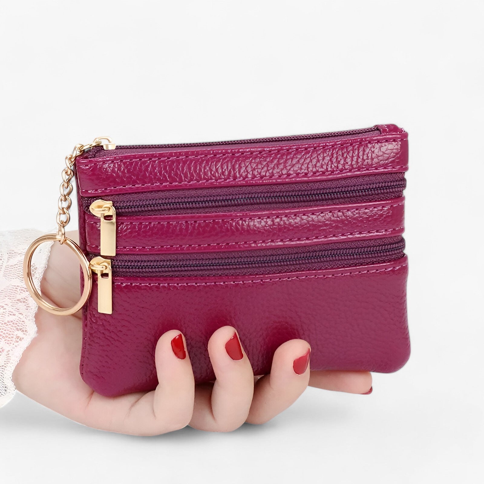 Portafoglio Donna 3 Zip – Stile e Praticità - viola - donna portafoglio portafoglio donna praticità stile wallet wallets womens wallet - Concept Palermo