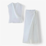 Dames set Plain - blouse en mouwloos topje