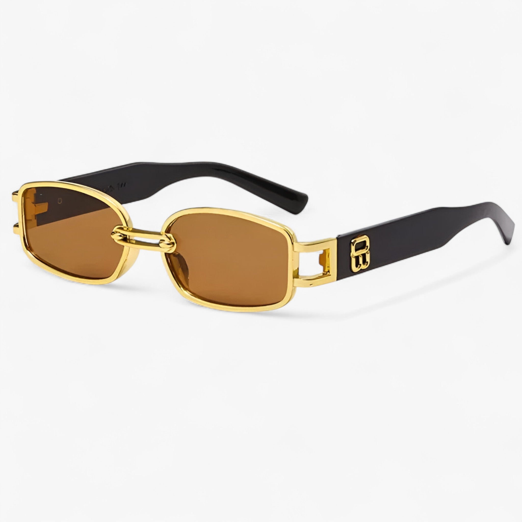 Occhiali da sole rettangolari piccoli in stile punk vintage Uomo - Cornice da tè in oro - Fashion Sunglasses men sunglasses polarized mens sunglasses occhiali occhiali sole piccoli Polarized man sunglasses punk rettangolari sole stile sunglasses sunglasses polarized men - Concept Palermo