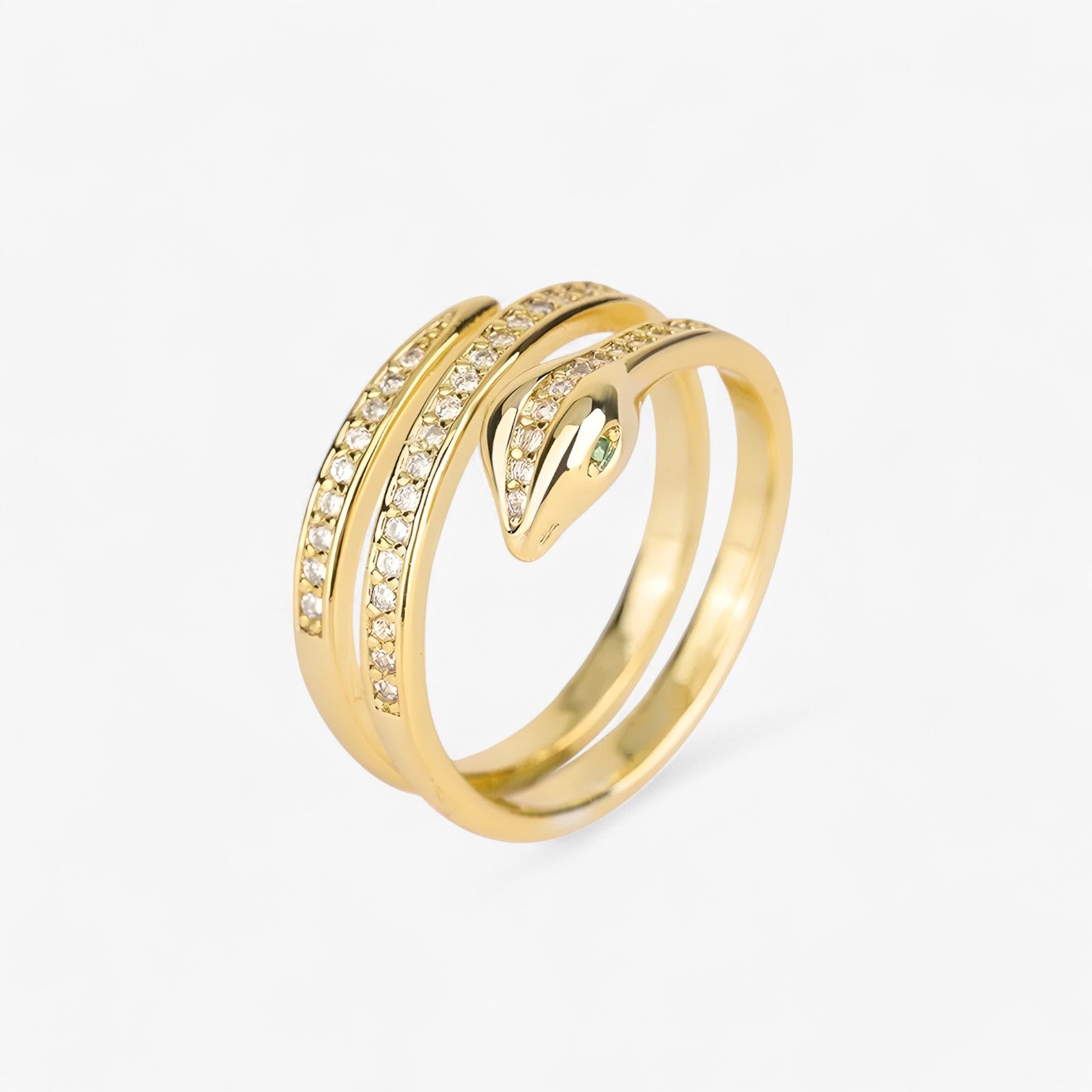 Anello slangiforme con zirconia – Anello in rame regolabile per donne - regolabile Colore oro - Accessories Jewelry anello anello slangiforme donne jewelry rame regolabile Rings slangiforme womens ring zirconia - Concept Palermo