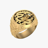 Gouden drakenring voor heren - een robuuste blikvanger met symbolische kracht  