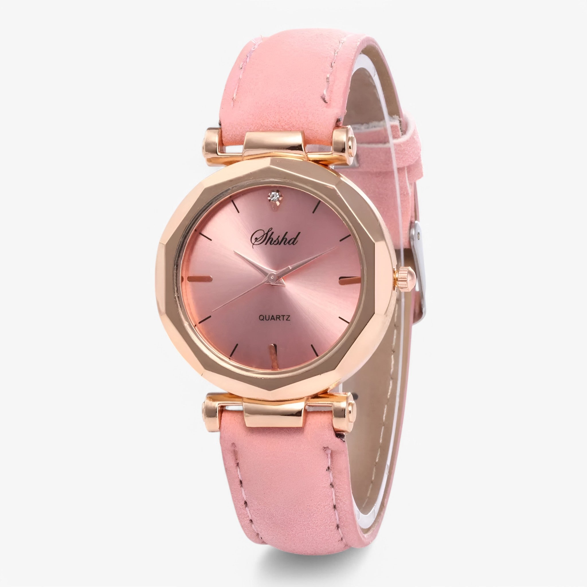 Orologio da donna in pelle con cristalli e movimento al quarzo - Rosa - cristalli donna female watch movimento orologio orologio donna pelle quarzo watch for women watches - Concept Palermo
