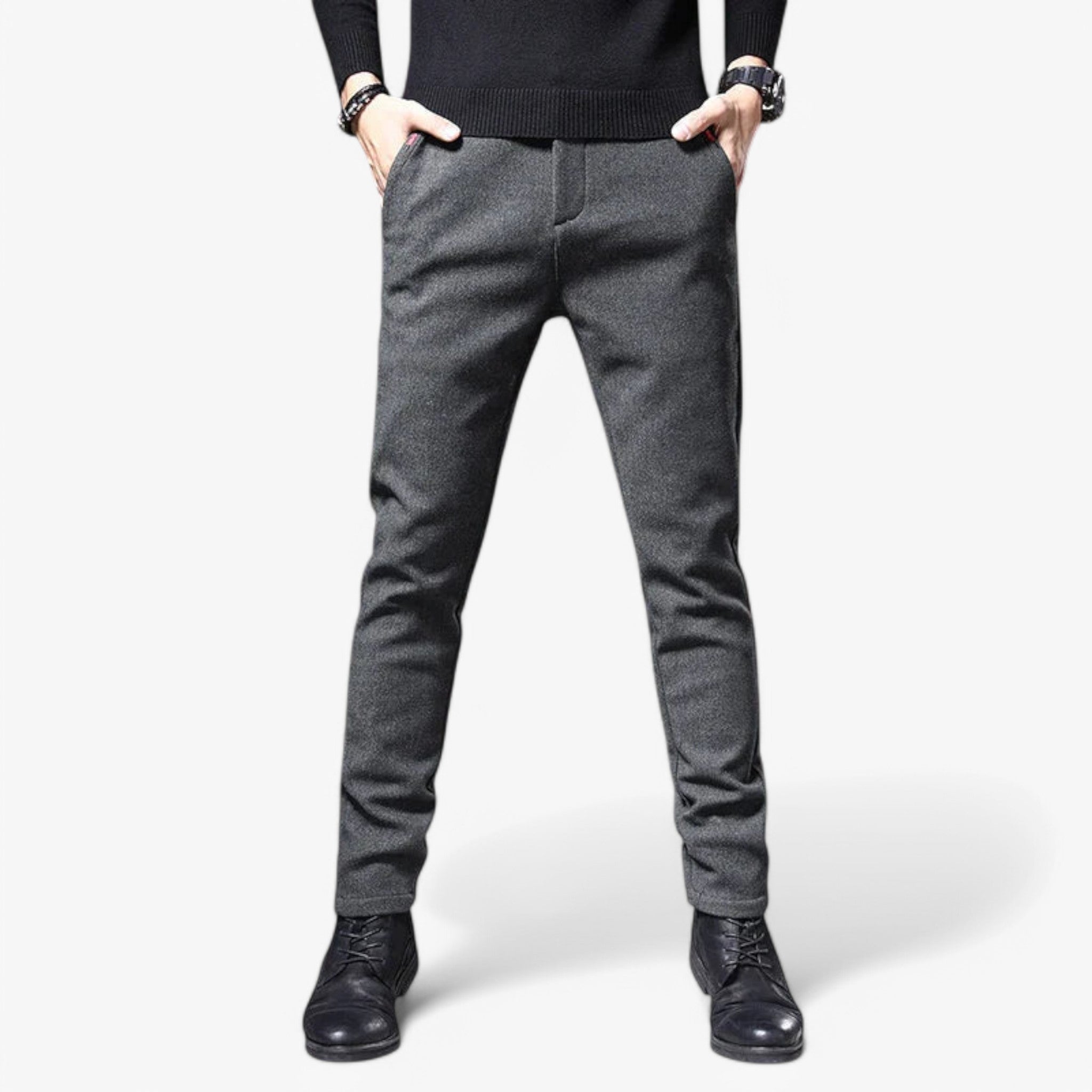 Pantalone Uomo Cotone Stretch Blu Comfort Fit - Grigio - comfort cotone pantalone pantalone uomo pants stretch uomo - Concept Palermo