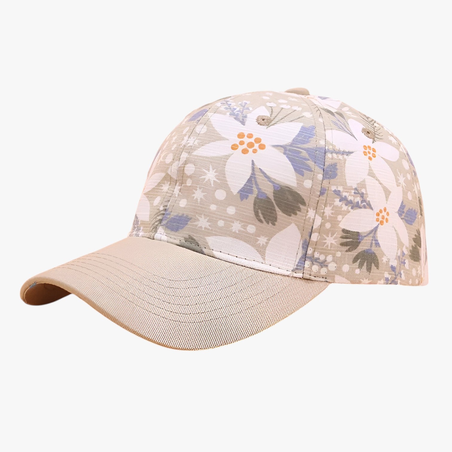 Cappellino da baseball in cotone con stampa a foglie e visiera parasole Uomo - Beige Regolabile - baseball Baseball caps cappellino cappellino baseball caps cotone foglie men's hat mens cap parasole stampa - Concept Palermo