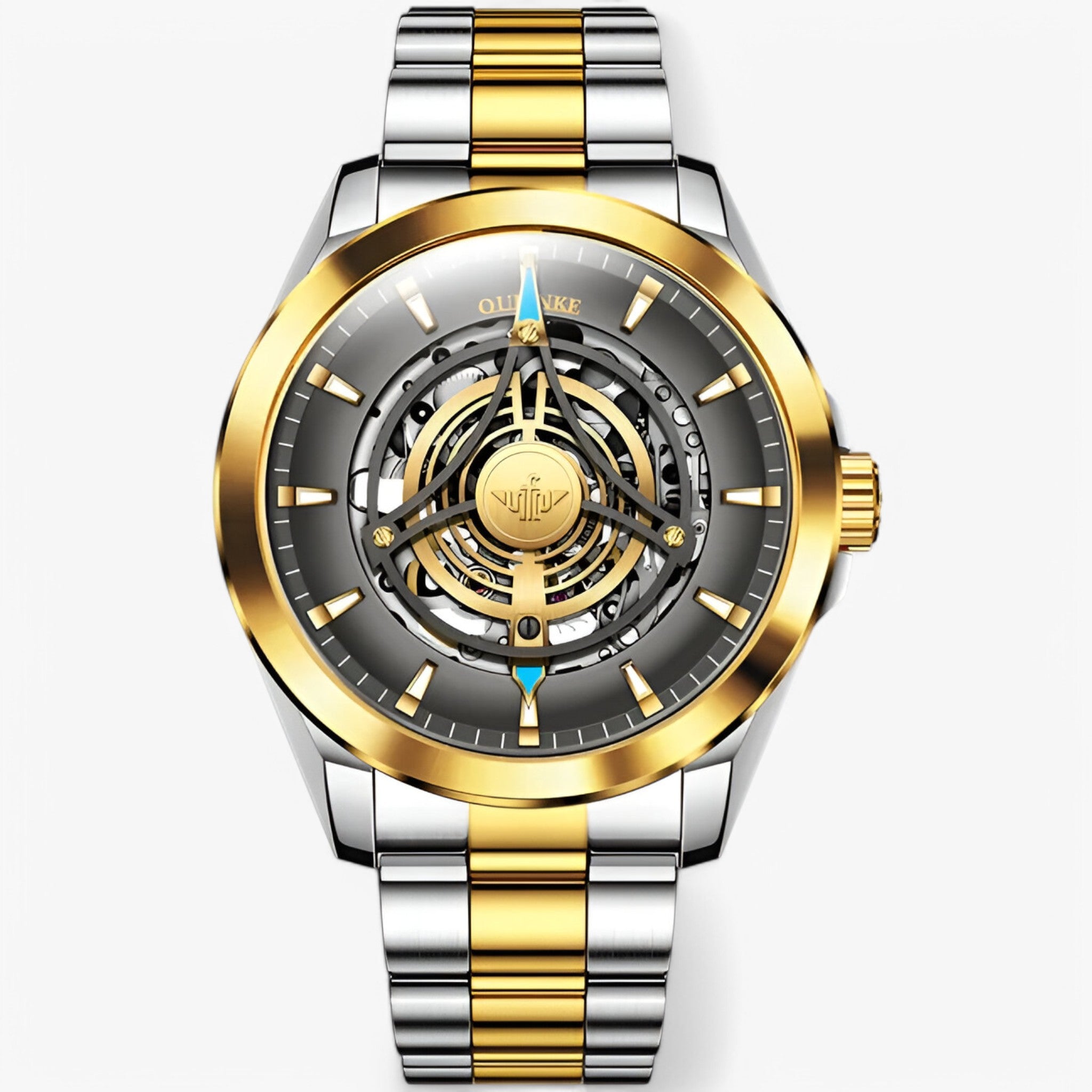 Orologio Meccanico da Uomo con Quadrante Scheletrato Cavo, Elegante e Visibile - Acciaio Grigio Oro - accessoires cavo horloges meccanico orologio orologio meccanico quadrante uomo watches - Concept Palermo
