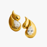Lichte en sprankelende gouden hangende oorbellen voor dames