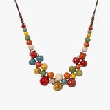 Handgemaakte gekleurde keramische ketting - Unieke boho-uitstraling Lana