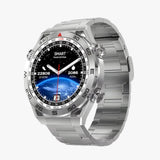 Zwart heren smartwatch met GPS, NFC, Bluetooth bellen, ECG, gezondheids- en sportmonitor - compatibel met Android en iOS
