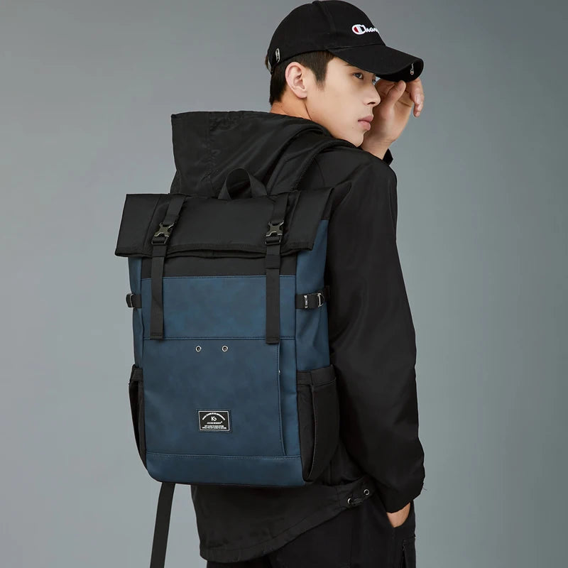 Men's Rolltop Backpack Yellow Travel Laptop Rucksack Waterproof Unisex Causal Daypack Mochila Bagpack for - - backpack bagpack causal daypack laptop Men mochila overig rolltop rolltop backpack Waterproof - Concept Palermo