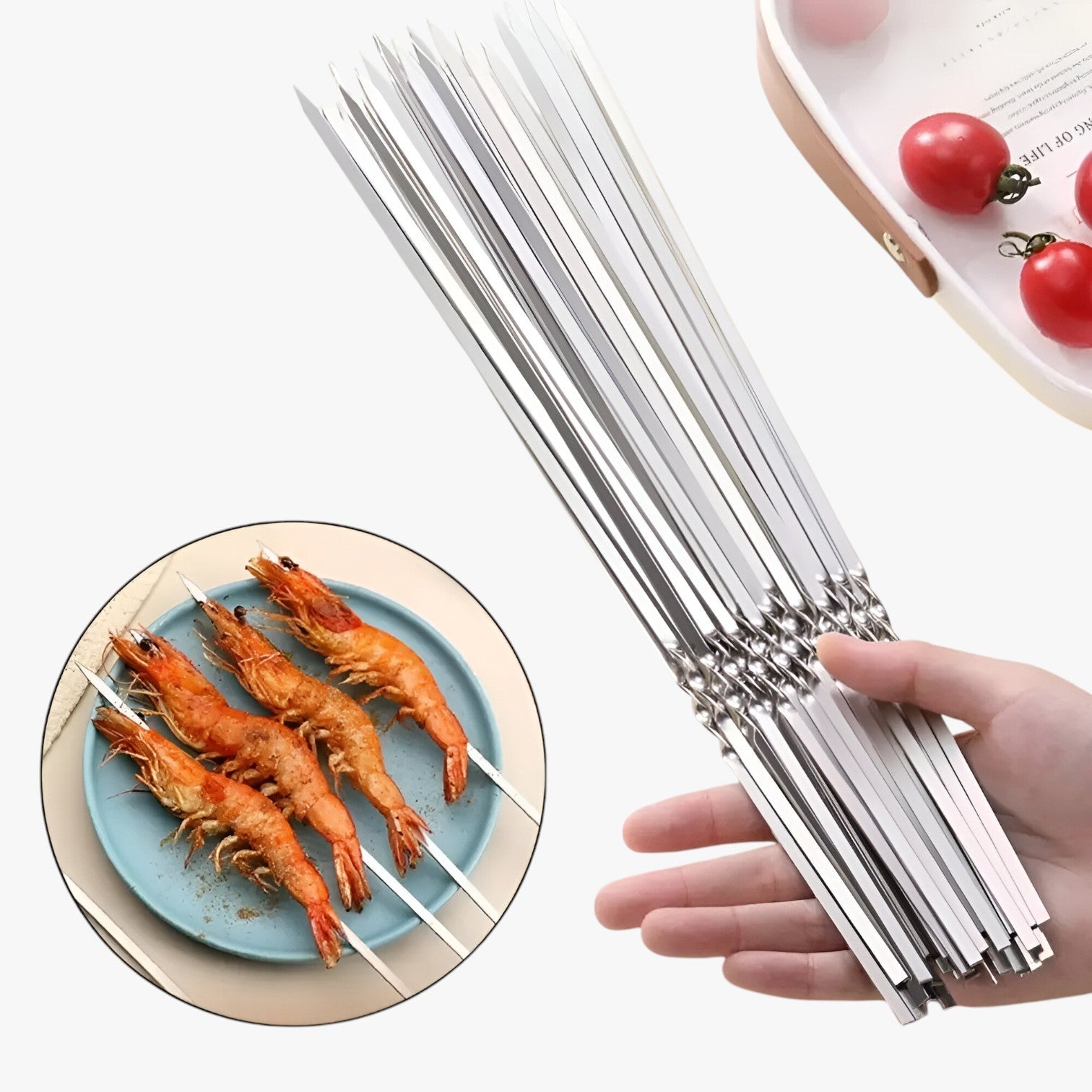 15 pezzi spiedini in acciaio inossidabile per BBQ – riutilizzabili e grigliare Uomo - - acciaio grigliare inossidabile Kitchen kitchen & dining kitchen accessory kitchen tools pezzi pezzi spiedini riutilizzabili spiedini - Concept Palermo