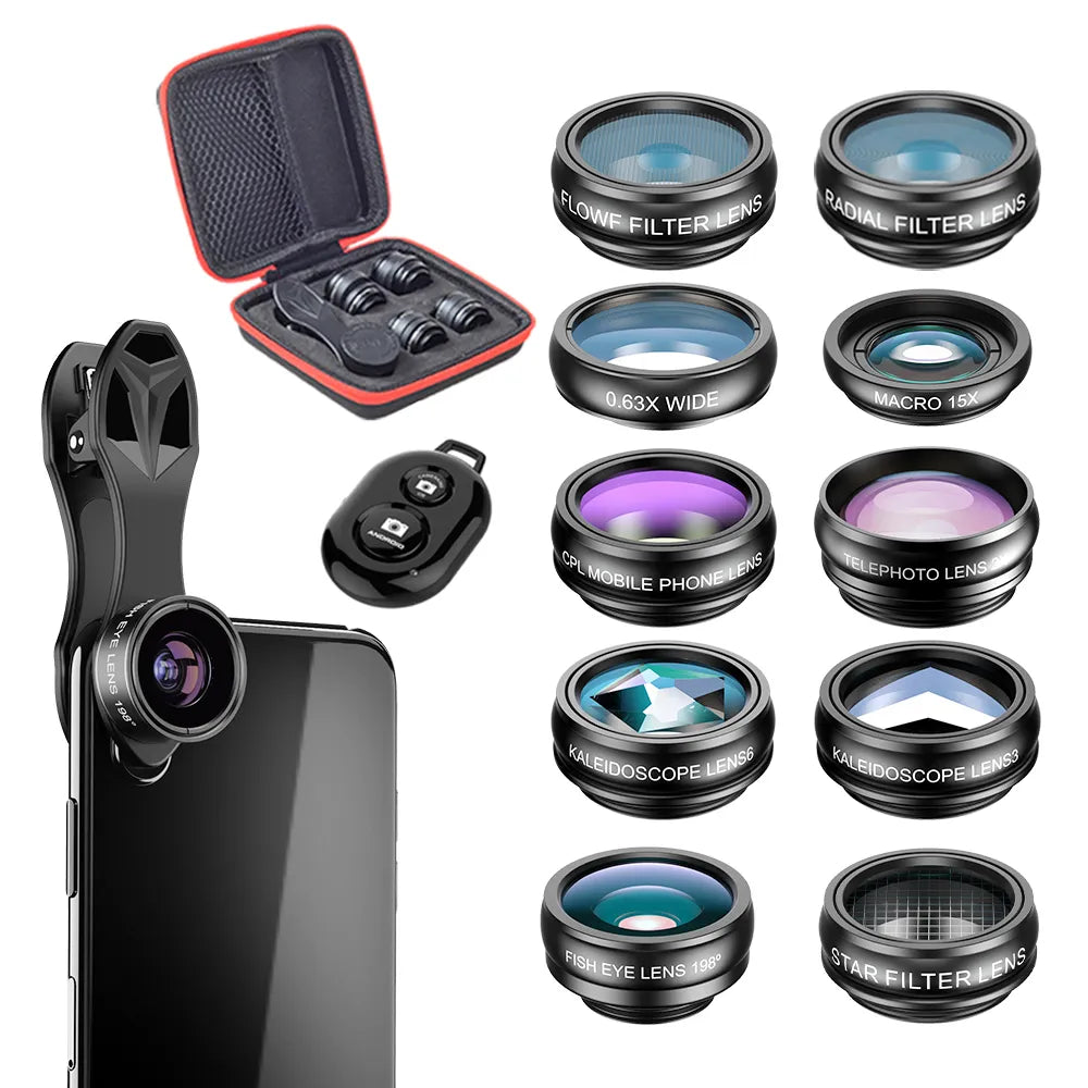 Kit obiettivo fotocamera VividView-aggiorna la fotocamera del tuo telefono in pochi secondi - Kit obiettivo fotocamera + telecomando - aggiorna camera lens fotocamera gadgets obiettivo obiettivo fotocamera pochi secondi telefono - Concept Palermo