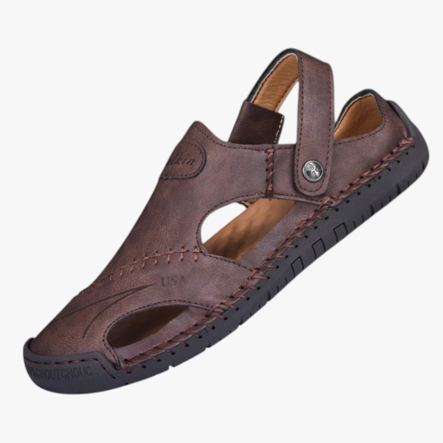Sandali estivi da uomo - Pelle traspirante e suola antiscivolo per un tocco di stile - Castano scuro - antiscivolo casual sandals estivi pelle sandali sandali estivi sandals stile stylish sandals suola women sandals - Concept Palermo