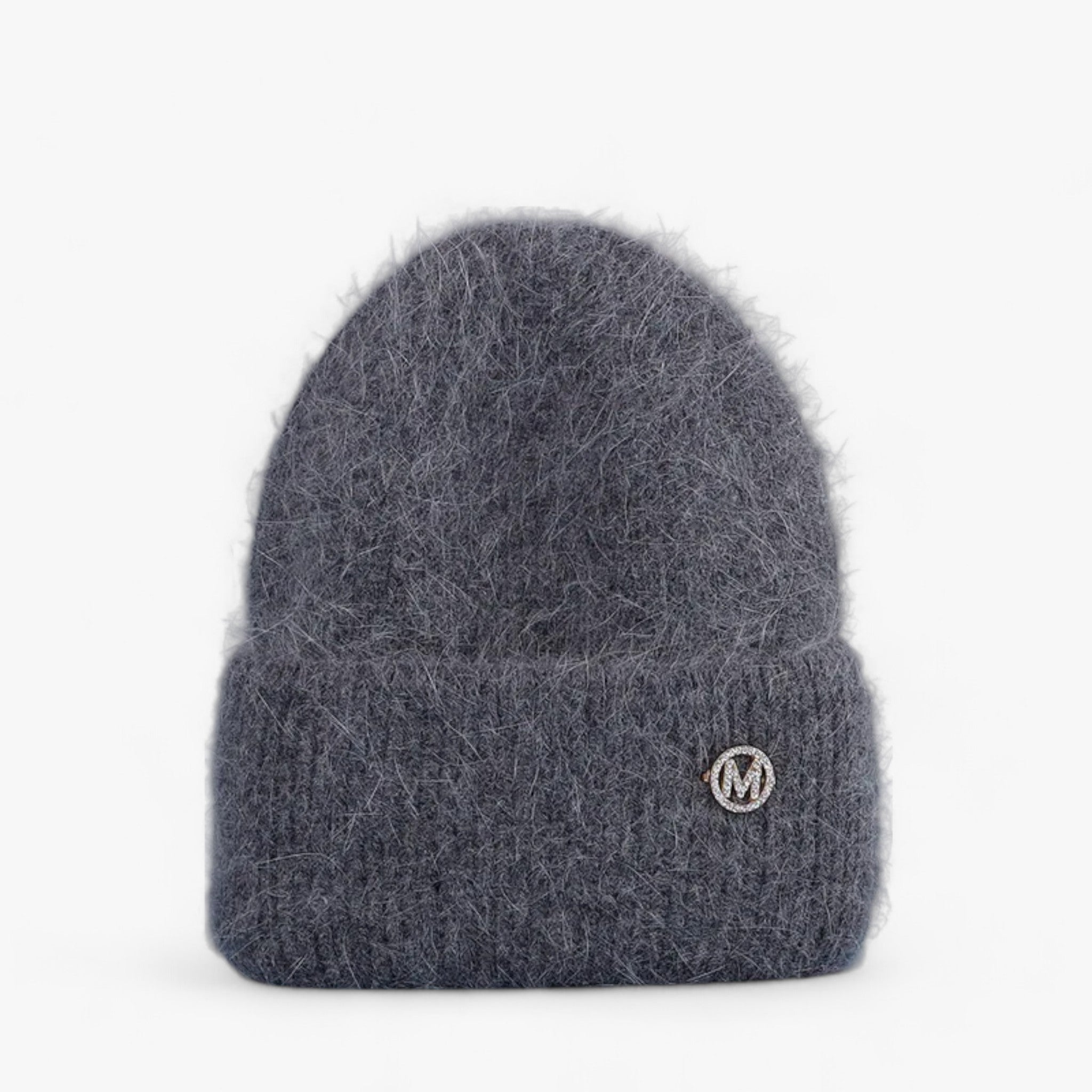 Cappello invernale: calore con vera pelliccia di coniglio Donna - Grigio scuro con M 54cm-60cm - beanies bucket hats calore cappello cappello invernale coniglio donna hat invernale pelliccia Sun Hats - Concept Palermo