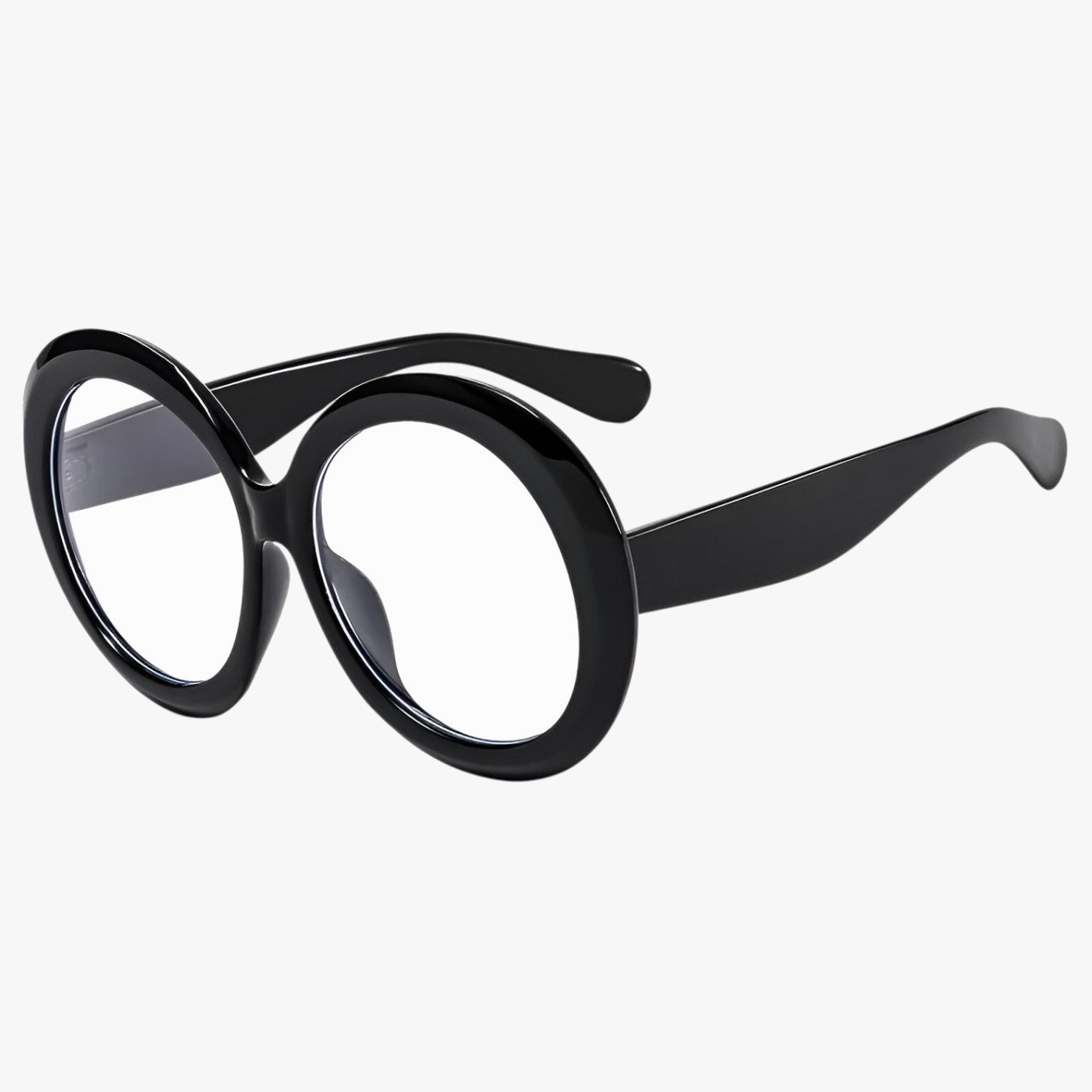 Occhiali da Sole Rotondi Oversize Lusso Donna - Protezione UV400 - C6 Nero Trasparente Come nella foto - Fashion Sunglasses occhiali occhiali sole oversize rotondi Round Sun Glasses sole sun glasses sunglasses - Concept Palermo