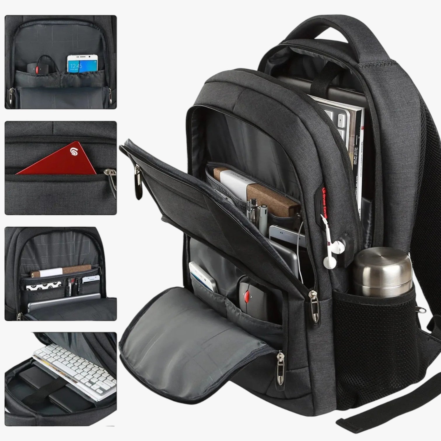 Zaino Impermeabile Multiuso con Porta USB Grande Capacità per Viaggi e Lavoro Uomo - - bag Bags bags for men capacità impermeabile lavoro mens bag multiuso porta uomo viaggi - Concept Palermo