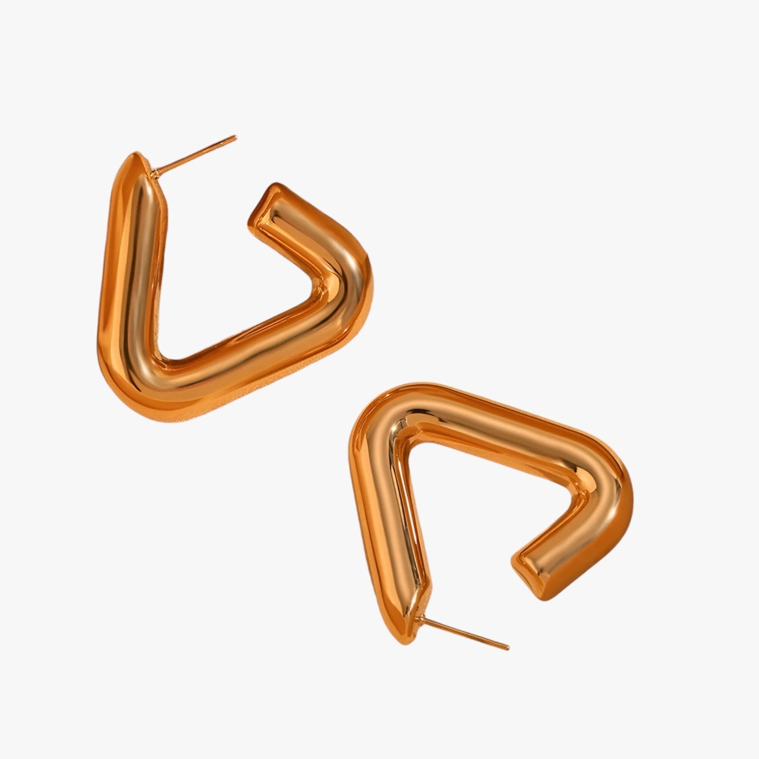 Orecchini a Triangolo Geometrico in Oro - Sostenibili Acciaio - - Accessories Jewelry acciaio EARRINGS geometrico jewelry orecchini orecchini triangolo sostenibili triangolo - Concept Palermo