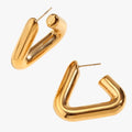 Pendientes triangulares geométricos de oro - Acero sostenible