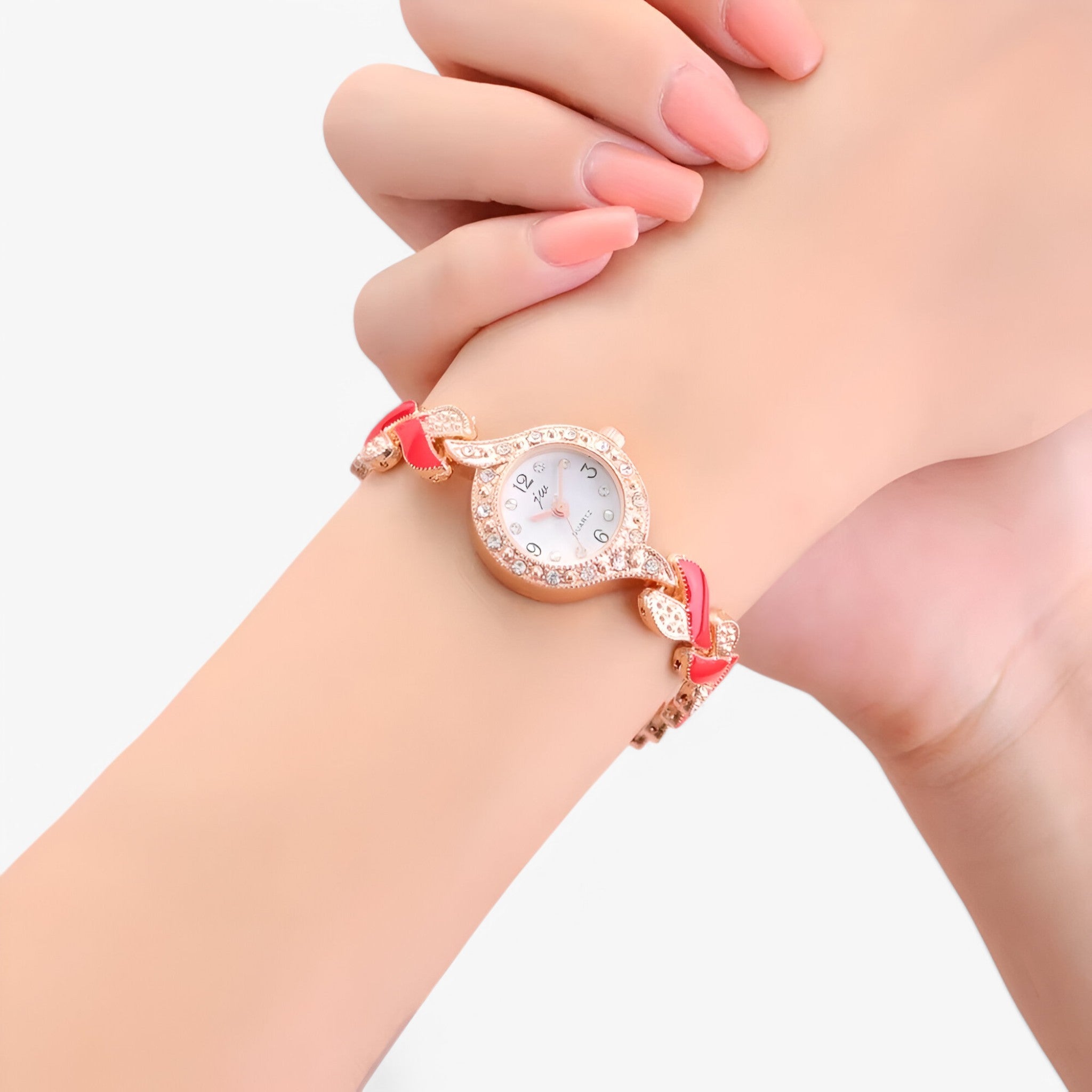 Orologio da donna in acciaio con strass e movimento al quarzo - - accessoires acciaio donna horloges movimento orologio orologio donna quarzo strass watches - Concept Palermo