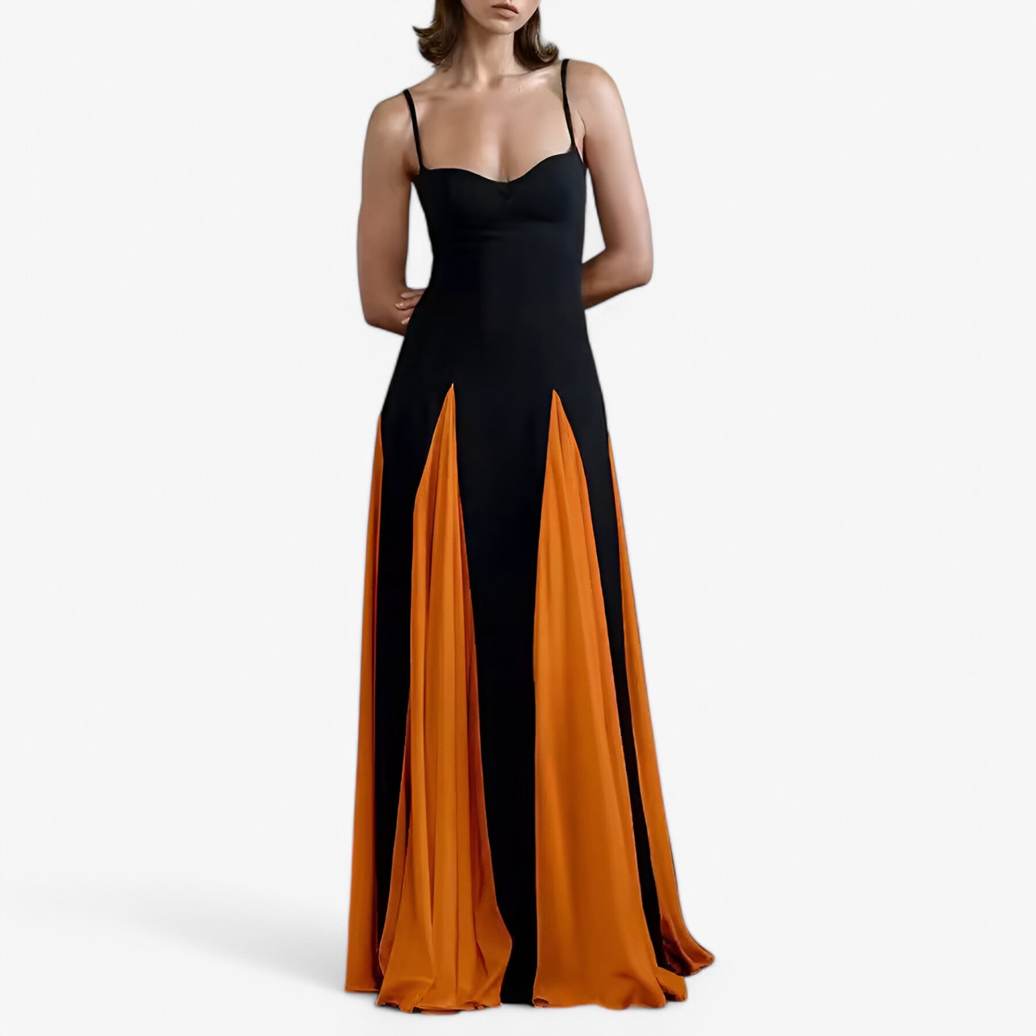 Abito da Sera Donna Elegante Spalle Scoperte, Vestito Lungo Cerimonia in Raso Nero - - abito abito sera donna dresses scoperte sera spalle - Concept Palermo