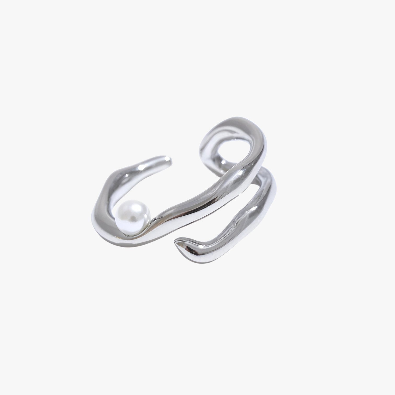 Anello in Acciaio con Perla – Eleganza Geometrica che Dura nel Tempo Donna - - Accessories Jewelry acciaio anello anello acciaio donna dura eleganza geometrica jewelry Rings womens ring - Concept Palermo