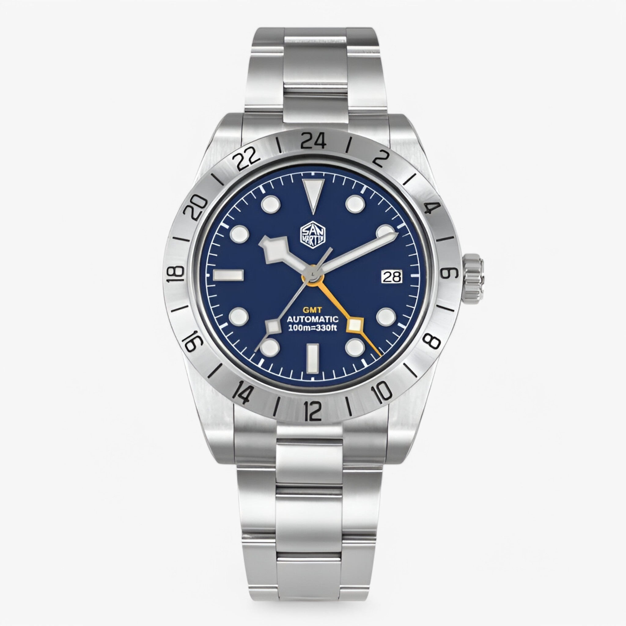 Orologio Automatico GMT Uomo in Acciaio Inox, Sportivo ed Elegante - Blue - accessoires acciaio auto automatico horloges orologio orologio sportivo sport sportivo uomo watches - Concept Palermo