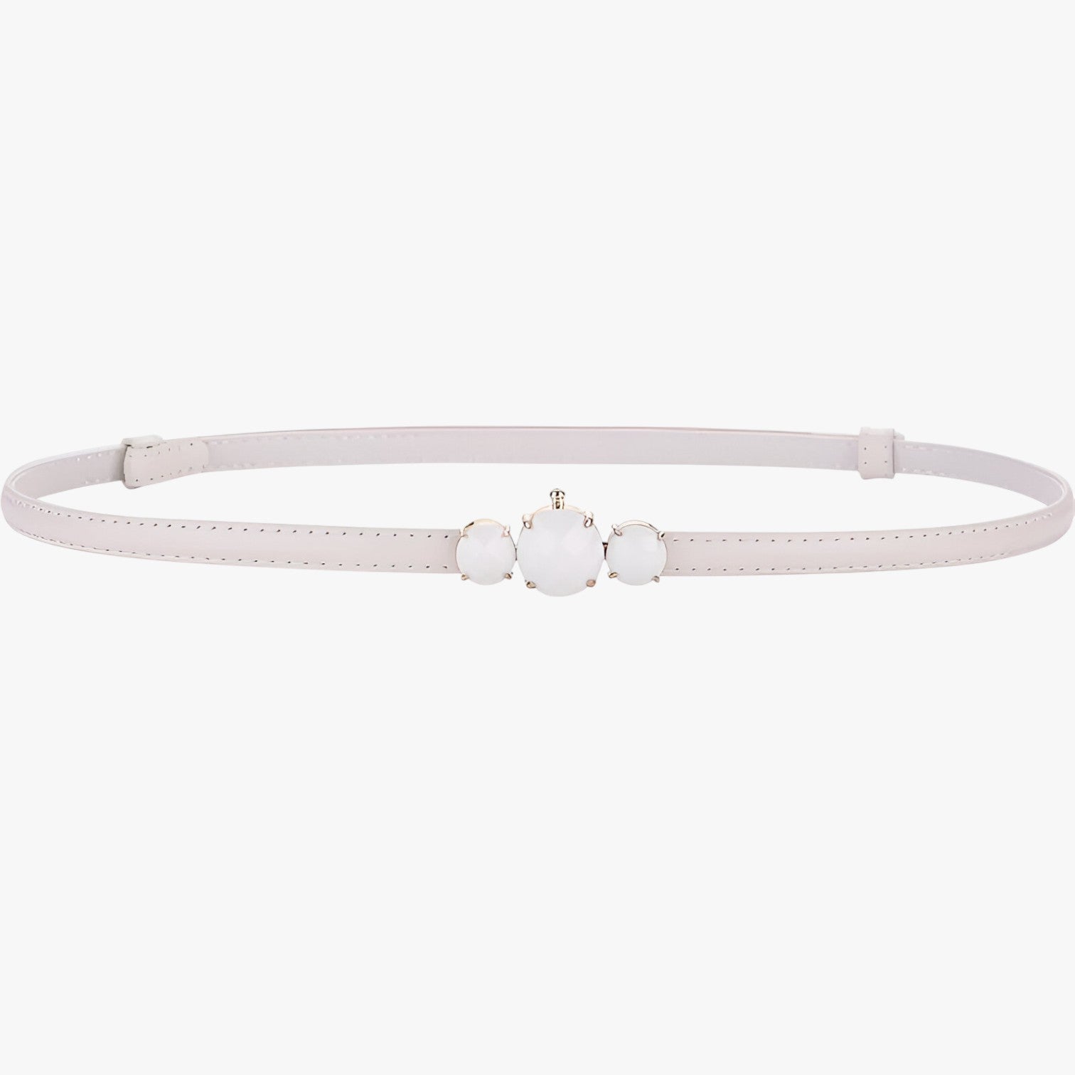 Cintura sottile in vera pelle – Eleganza regolabile Donna - bianco 100cm - Belts cintura cintura sottile donna eleganza pelle regolabile sottile vera waist belt for women Womens belt - Concept Palermo