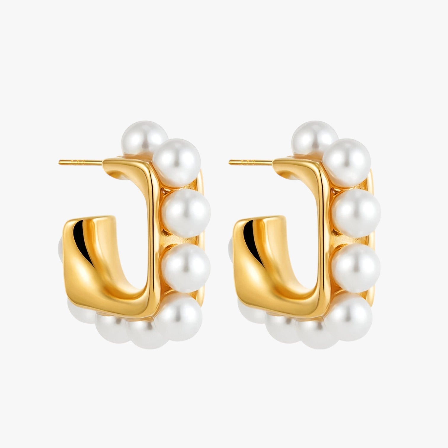Orecchini Chunky in Oro con Perle – Ipoallergenici e Stilosi Donna - Oro - Accessories Jewelry chunky donna EARRINGS ipoallergenici jewelry orecchini orecchini chunky perle stilosi - Concept Palermo