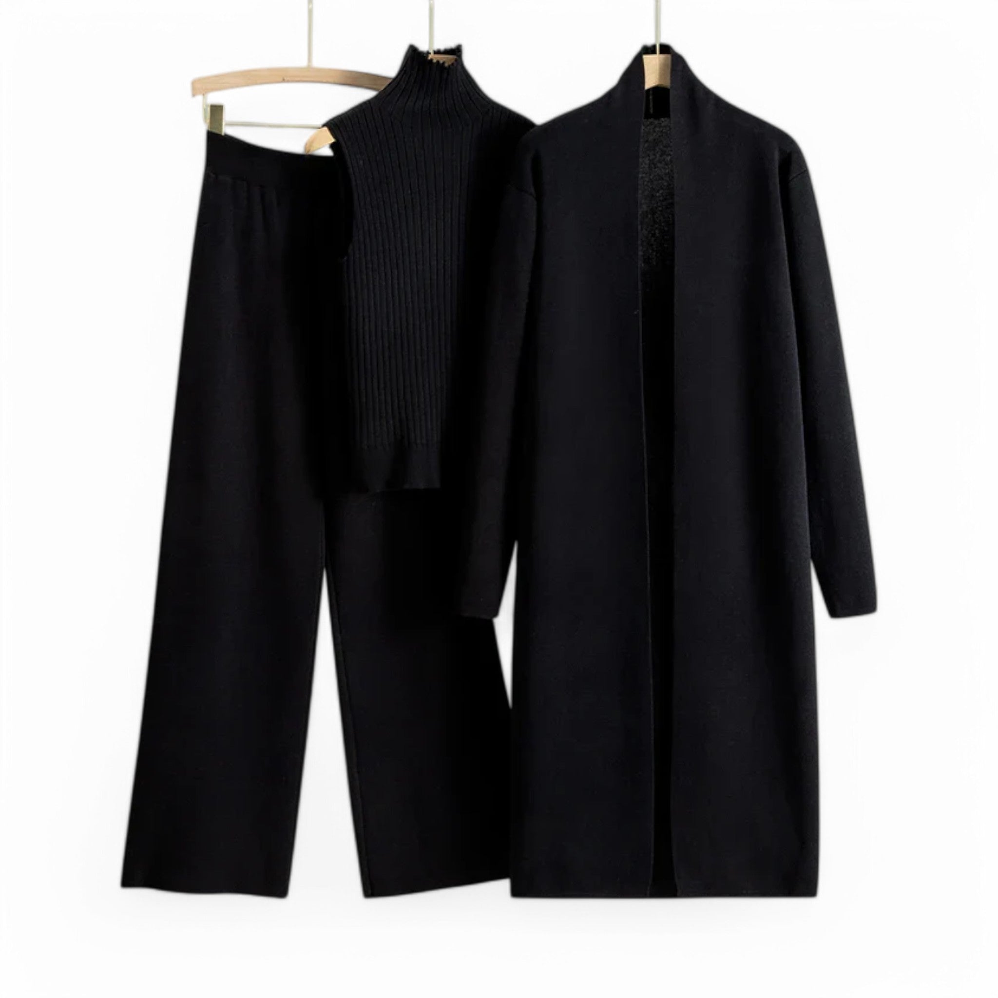 Set maglia vintage Ivy I in 3 pezzi - Nero Taglia unica - completo loungewear set 3 pezzi - Concept Odense