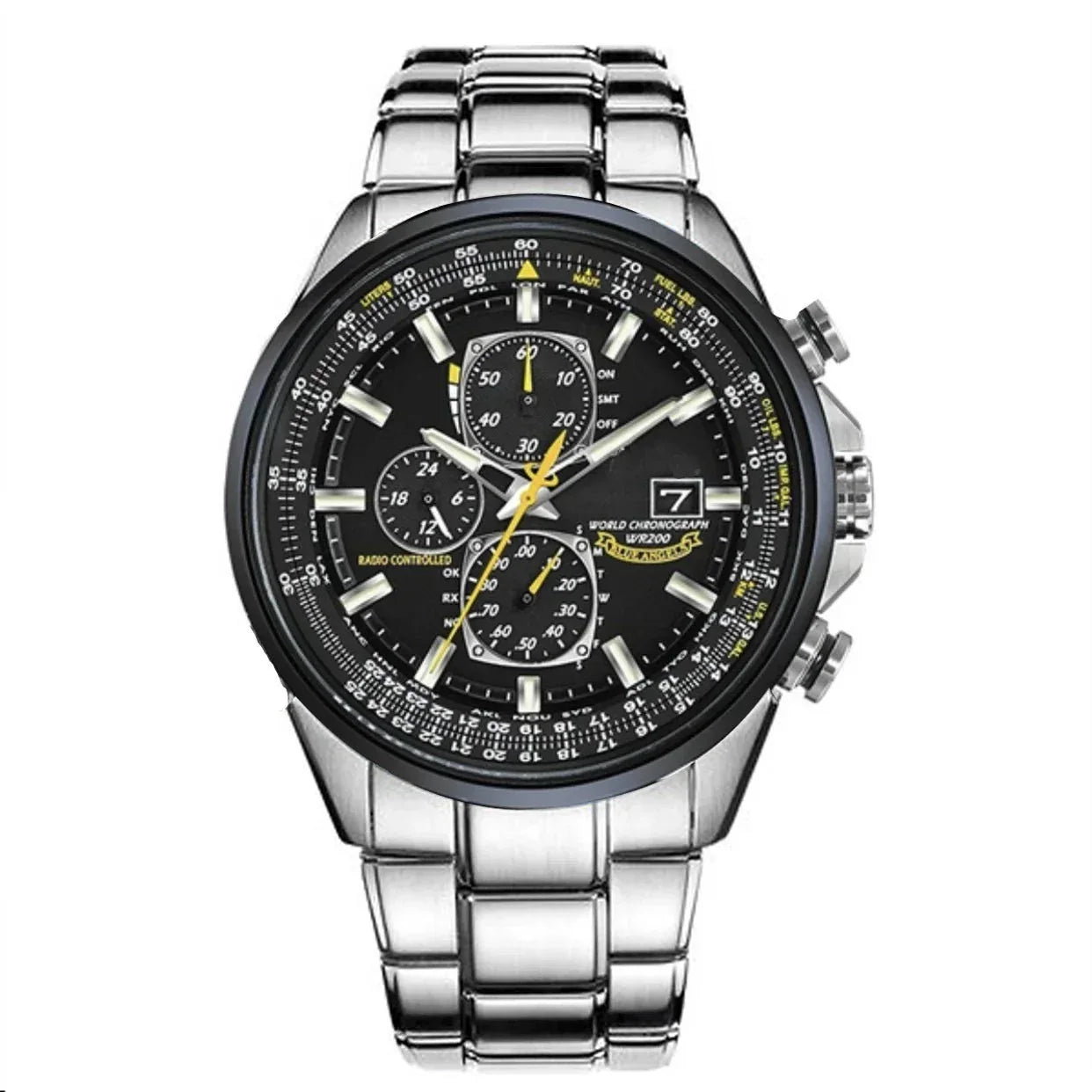 Orologio Cronografo da Uomo MultiSteel - 42mm Acciaio Inossidabile - Pelle Marrone Caffè/Nera