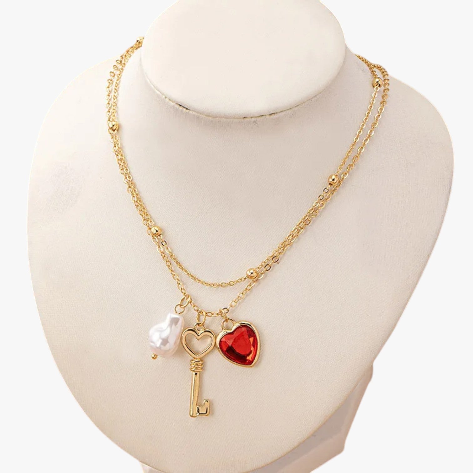 Collana cuore con perla - - collana collana cuore cuore elegant womens necklaces jewelry necklace NECKLACES Necklaces for Women perla - Concept Palermo