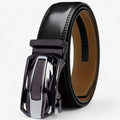 Cinturón para hombre de piel auténtica negra, elegante y resistente, para traje y casual